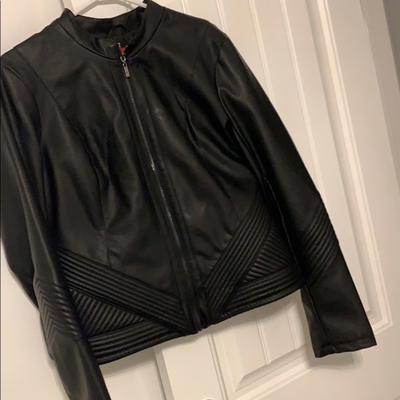 Guess Jackets & Blazers - guess Black leather jacket